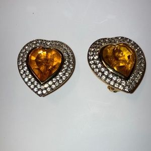 Kenneth Lane heart shape clips